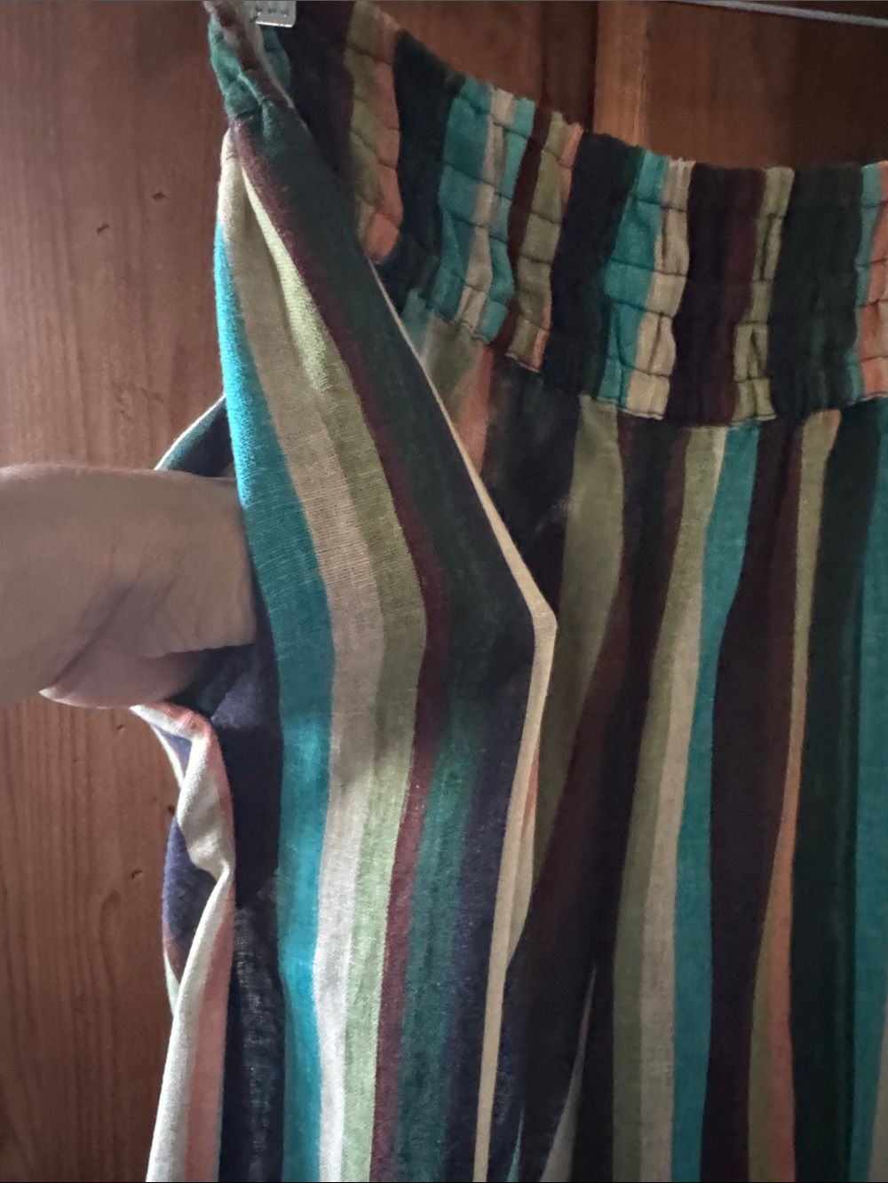NWT ANTHROPOLOGIE MULTI STRIPE LINEN BLEND SOMERSET PANTS. SIZE S. - Picture 4 of 17